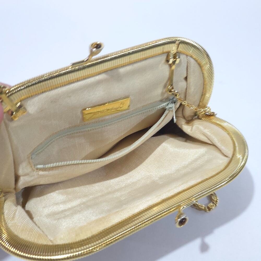Judith Leiber Python Snakeskin Clutch Gold Frame Chain Strap VTG - Picture 13 of 13